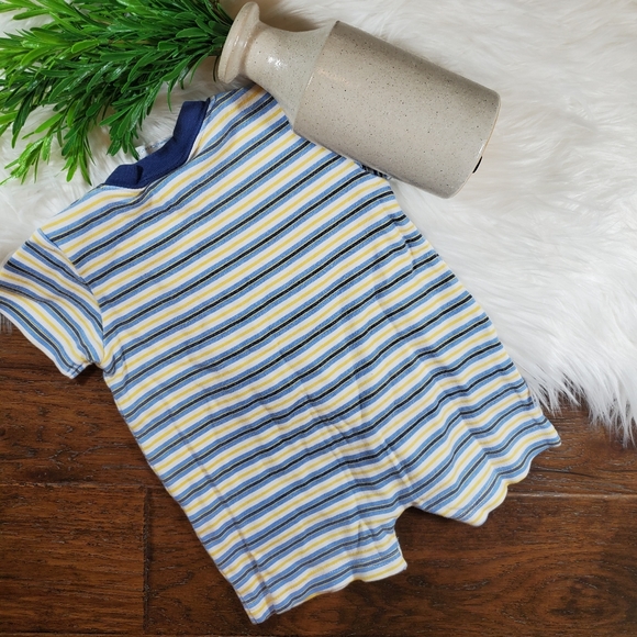 🌿5/$25 Tykes Blue Stripe Romper | s 3-6m - Picture 4 of 6